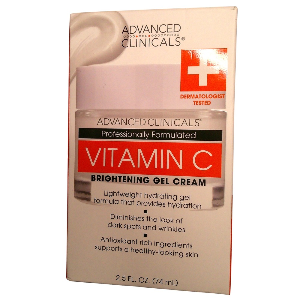 Advanced Clinicals Vitamin C Brightening Gel Cream Dark Spots Wrinkles 2.5 OZ